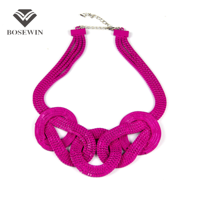 Fashion Spray Paint Snake Chain Twisted Welding Women Short Collar Chokers Necklaces Statement Jewelry Neon Colors Colar CE1981