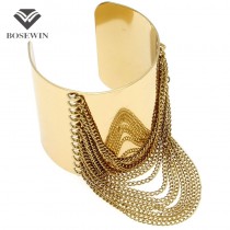 Fashion Accessories 2016 Punk Design Women Clothes Jewelry Fashion Bright Gold Plated Alloy Opened Cuff Bangles Bracelets BL320