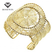 Fashion Accessories For Women New Alloy Shield Shape Opened Cuff Bangles Wire Wrap Bracelets Statement Indian Jewelry BL247