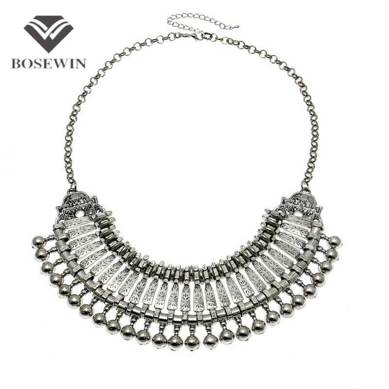 Fashion Carving Coins Flower Ball Long Pendant Chokers Vintage Statement Necklaces Bohemian Maxi Jewelry CE2522