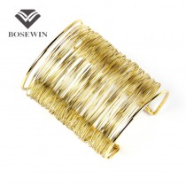 Boho MultiLayer Iron Wire Women Cuff Bangle Fashion Wide Alloy Bangles & Bracelets Manchette Statement Jewelry Accessories BL223