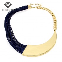 Boho Asymmetry Design Choker String Chunky Gold Chain Chokers Shining Alloy Pendants Statement Necklaces For Women Dress CE2716