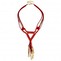 Handmade Woven Long Tassel Necklace Fashion Accessories 5 Color Cluster Strip Alloy Women Statement Necklaces & Pendants Bijoux