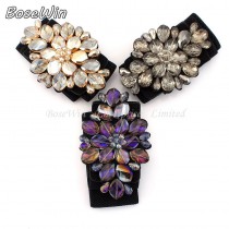 Luxury Style Crystal Flower Buckle Belts For Women Dress 2015 Fashion Elastic Wide Wedding Cummerbunds Costume Accessories