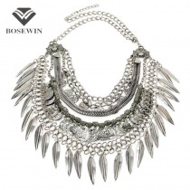 Bohemia Gypsy Beachy Chic Maxi Necklaces Layered Vintage Chain Carving Coin Leaves Beach Statement Long Necklaces & Pendants