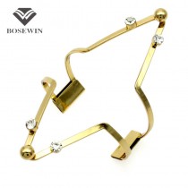 Hollow Design Alloy Big Cuff Bangles 2016 New Fashion Rhinestones Geometric Bracelet For Women Statement Jewelry Collier Femme