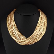 Hot Women Casual Party Accessories 9 Layered Snake Chain Collares Chokers Bib Necklaces Statement Jewelry Pulseiras Femininas