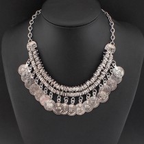 Gypsy / Indian Style Fashion Necklaces For Women Bib Silver Coins Chokers Vintage Statement Necklaces & Pendants CE2728
