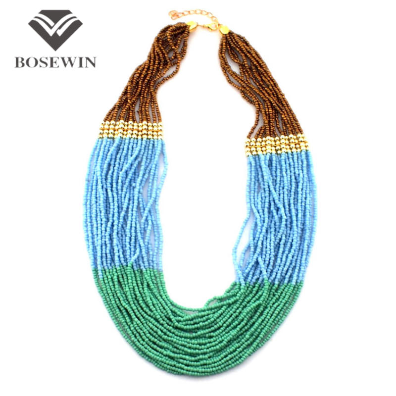 2015 Romantic Hawaii Handmade Candy Beads Multilayer Statements Necklaces For Tourism and Party Free shipping CE2274