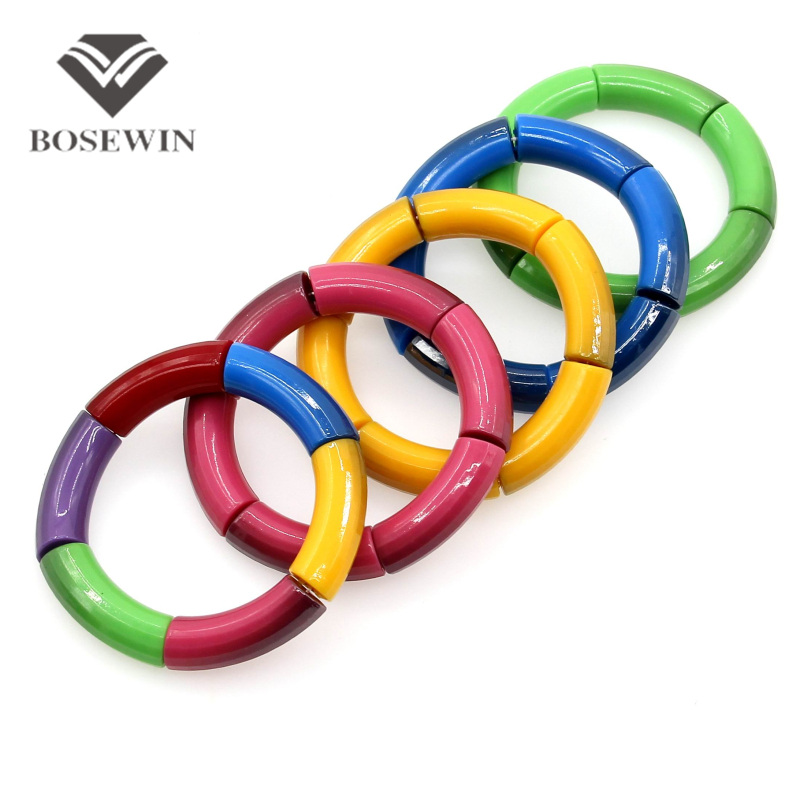 Hot Fashion Jewelry Shining Acrylic Elastic Strand Charm Bracelets Bangles Women 12 Colors DIY Matches Accessories Gift BL235