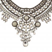2016 Women Vintage Necklaces Indian Jewelry Ethnic Antique Silver Metal Rhinestones Choker Collar Statement Necklaces & Pendants