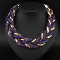 4 Colors Lady Charm Choker Gold Chain Net Ropes Knitting Chunky Statement Necklaces Collar Jewelry Women Accessories CE2998