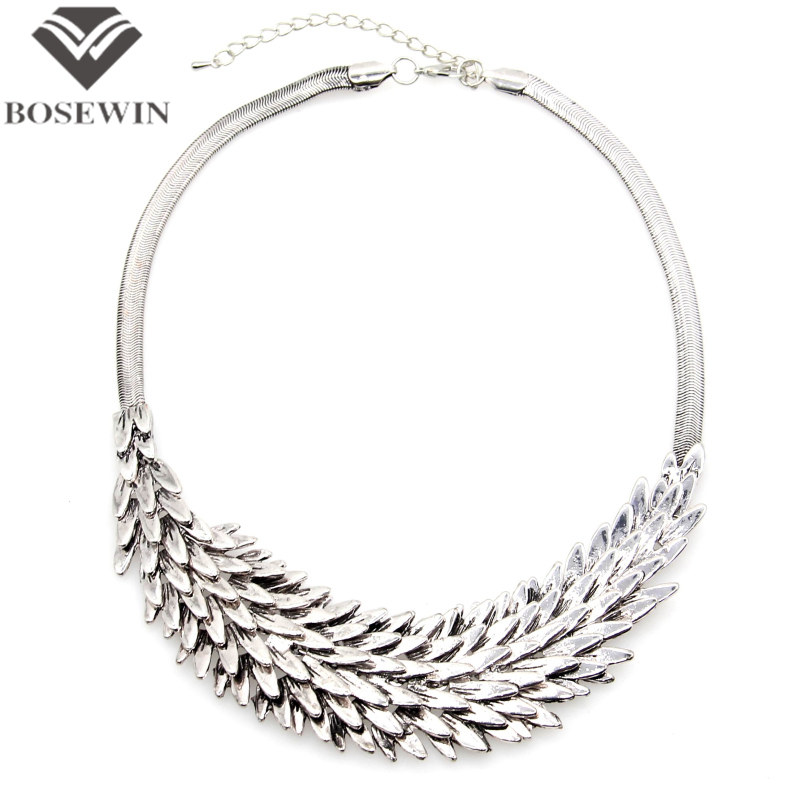 Vintage Chunky Chain Multilayer Metal Squama Collar Chokers Necklace Women Statement Necklaces & Pendants Maxi Jewelry CE1683