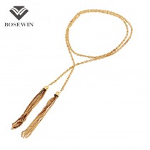 Fashion Charm Jewelry Twisted Gold Chain Tassel Long Necklaces For Women 2016 Simple Jewelry Wholesale Price CE2232