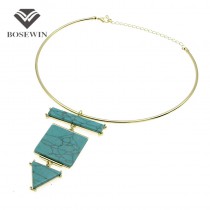 Fashion Choker Necklace For Women 2016 New Gold Torques Bib Collares Geometric Acrylic Statement Necklaces & Pendants CE3893